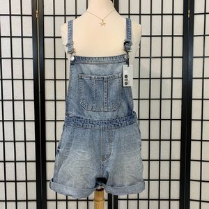 NWT TopShop Moto overalls shorts denim